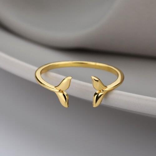 Fashion Fish Tails Couple Ring For Women Vintage Engagement Wedding Jewelry Adjustable Ring Romantic Gifts