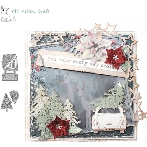 MT Metal Cutting Dies Christmas tree car Scrapbooking Photo Album Decorative Embossing Stencils Paper Cards Crafts Die Cuts