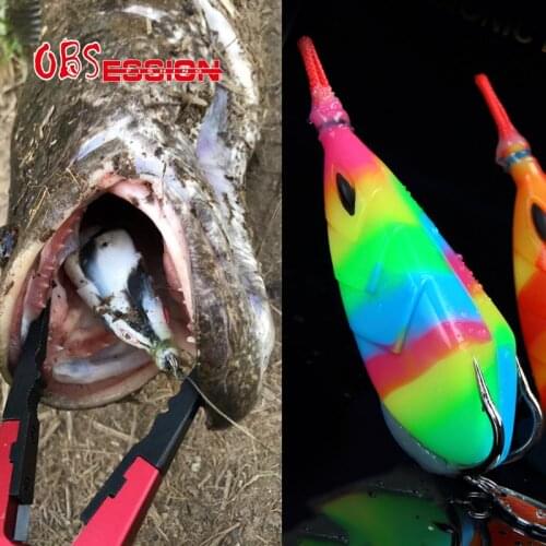 OBSESSION Soft Frog Fishing Lures 13gTopWater Ray Frog Artificial Minnow Crank SoftBait Catfish Fishing Tackle Silicone Wobblers