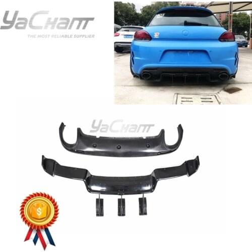 Car-Styling Fiber Glass Body Kit Rear Lip Fit For 2011-2013 Scirocco R Karztec Style Rear Lip & Diffuser FRP