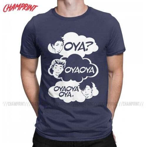 Novelty Oya Oya Haikyuu T-Shirt for Men Crew Neck 100% Cotton T Shirt Anime Short Sleeve Tees Adult Clothing
