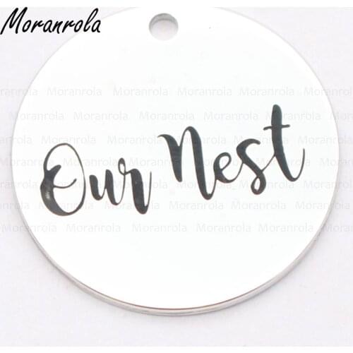 New arried"Our nest "Copper necklace Keychain,charm, Hand stamped Jewelry Inspirational charm Family saying necklace