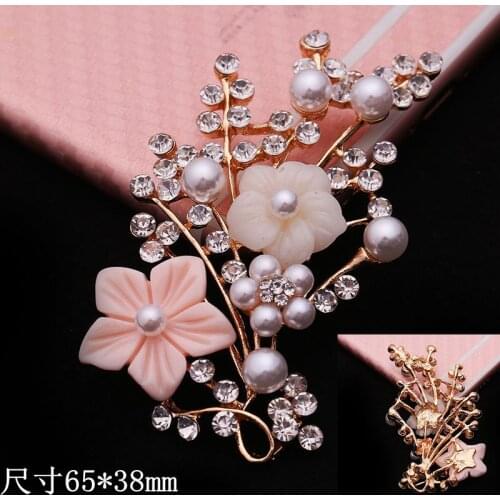 Creative new diy mobile phone case jewelry pearl flower leaf type alloy accessories gift