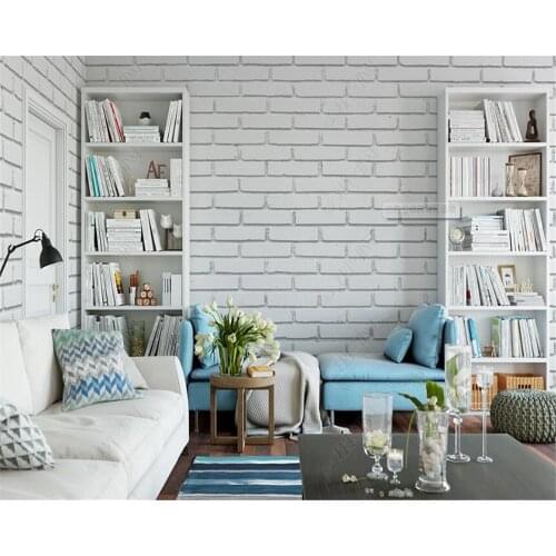 Beibehang Custom wallpaper white brick wall background wall home decoration living room bedroom full brick pattern 3d wallpaper