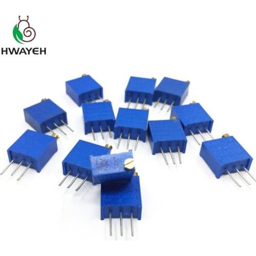 10pcs 3296W series resistanceohm Trimpot Trimmer Potentiometer 1K 2K 5K 10K 20K 50K 100K 200K 500K 1M 100R 200R 500R 3296W 103