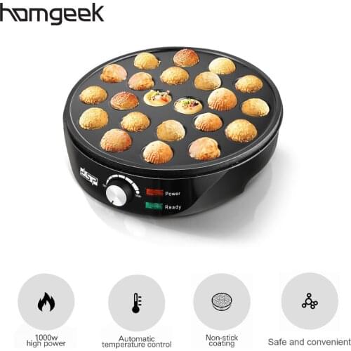 Takoyaki Maker Ebelskiver Maker Electric Takoyaki Pan Stuffed Pancake Pan Munk Aebleskiver Pan with 22 Takoyaki Holes EU Plug