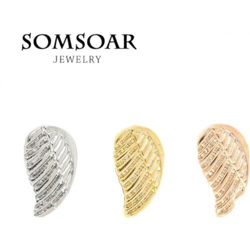 Somsoar Jewelry Angel Wing Charms Fit Leather Wrappable Bracelet and Pendant Necklace