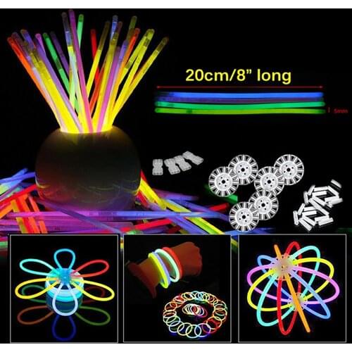 100pcs Glow Sticks Bulk Party Supplies Light Stick Bracelets Extra Bright New Fashion Glow Party Sticklight Party Accessories