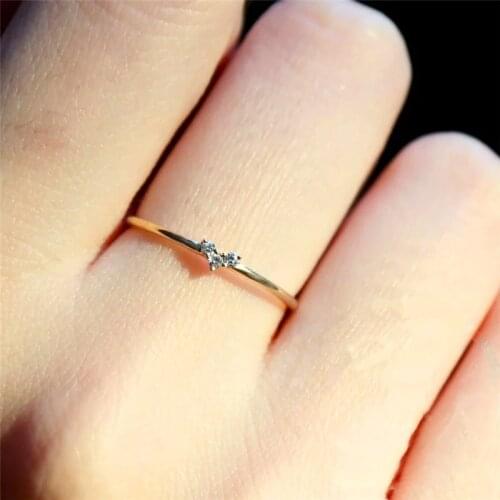 Entry Lux Little Heart Thin Rings For Women Light Yellow Gold Color Female Womens Accessories Ring Gift Fashion Jewelry KAR173