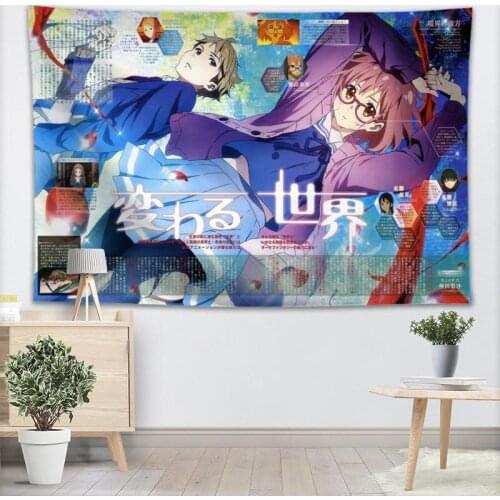 Beyond the Boundary tapestry anime art print tapestry psychedelic wall hanging beach towel polyester thin blanket yoga 70X100cm
