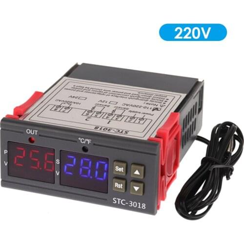 STC-3018 Digital Temperature Controller Intelligent NTC Sensor Temp Control Thermostat for Freezer Fridge Hatching