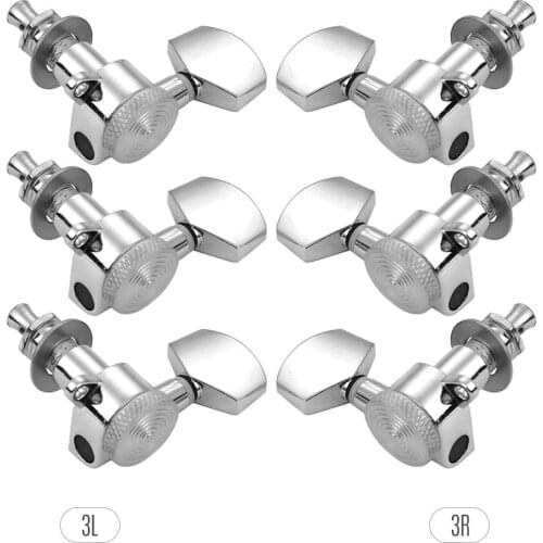 Pack of 6 Guitar String Tuning Pegs Locking Tuners Machine Heads Knobs 3L3R for Acoustic Electric Guitar Replacement Accessories