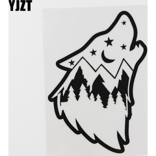 YJZT 10.6CMX14.6CM High Quality Howling Wolf Decal Vinyl Car Sticker Black/Silver 8A-0154