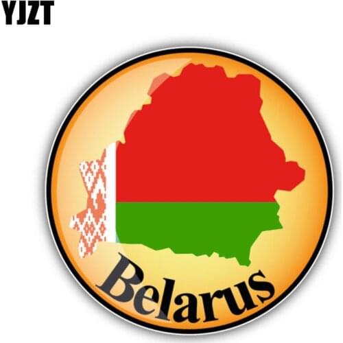 YJZT 12CM*12CM Car Accessories Belarus Map Flag Decal Reflective Body Car Sticker 6-1340