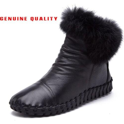 Fujin snow boots winter 2021 Women Shoes moccasins Female Genuine Leather Boots Ankle zip Fashion soft winter fur ankle shoes