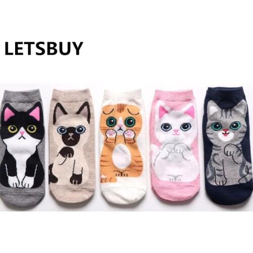 LETSBUY women sockken cute animal pattern funny woman christmas gift socks calcetines de mujer colorful art sock for girls