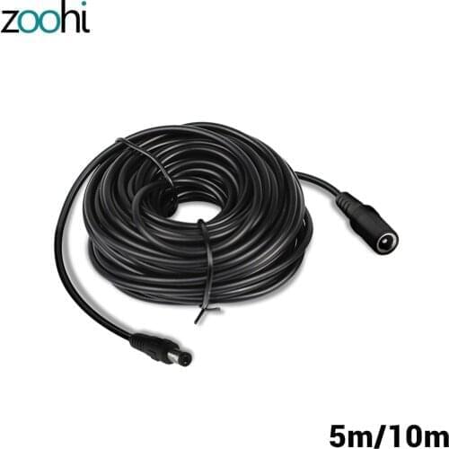 Zoohi 5M or 10M Power Extension Cable 5.5mm x 2.1mm DC Standard Cord for CCTV Security Camera