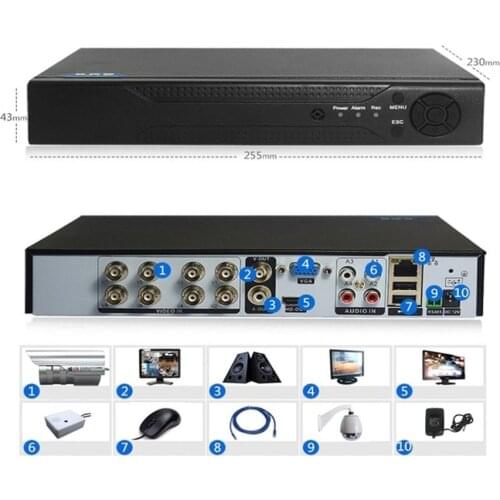 1080P 8 Channels DVR H.264 Monitor Security NVR 960H Recorder DVR P2P Hard Disk Video Recorder Digital Analog 1 Machine 3 Uses