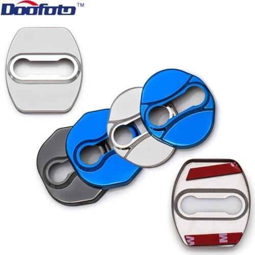 4pcs Car Styling Door Lock cover Protective Car accessories interior For KIA RIO 2 3 4 5 Xline x line Buckle Case sticker