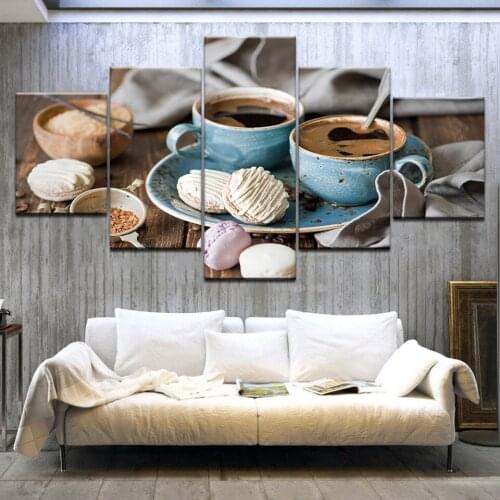 5 Panel HD Print 6 Places Serving The Best Coffee In Chandigarh Print On Canvas Art Painting For home living room decoration