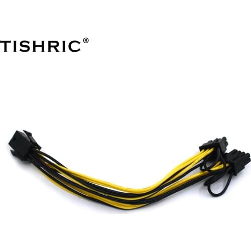 50Pcs TISHRIC Graphics Card Gpu Female 6Pin To Male Double 8Pin 6+2 Pin PCIE Express PCIE Express Power Cable Mining Machine
