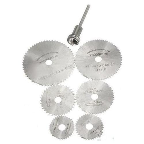 7 pcs/lot HSS Rotary Tools Circular Saw Blades Cutting Discs Mandrel Cutoff Cutter Power tools multitool 1ON7 1ORZ