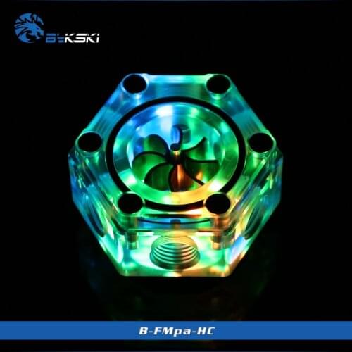 Bykski acrylic flowmeter G1 / 4 thread 5V GND lamp to AURA coolant filter computer cooler accessories 6 through-hole filter