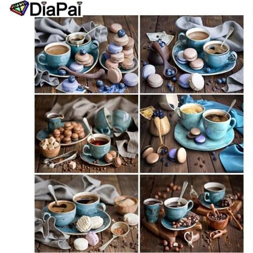 DIAPAI 5D DIY Diamond Painting 100% Full Square/Round Drill "Coffee cup landscape" 3D Embroidery Cross Stitch Home Decor