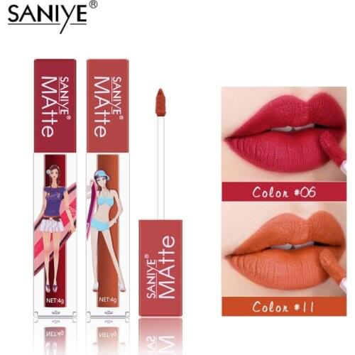 Velvet Matte Lip Glaze Matte Waterproof Non-marking Lipstick Long Lasting Lip Glaze Women Cosmetics TSLM1