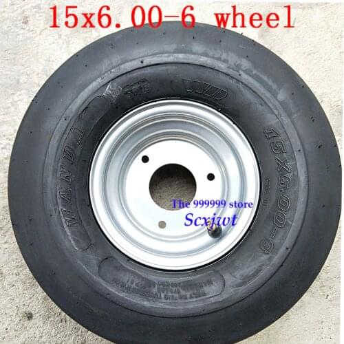 Free Shipping Hot Sale 15X6.00-6 Wheel with good quality Fits for 168CC Karting Go Kart Motorcycle Wheel Rim with Tubeless Tire