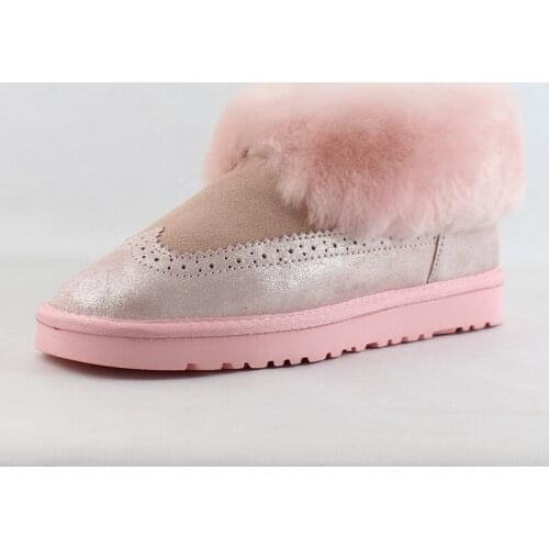 UVWP New Top Quality Women Snow Boots Natural Fur Winter Boots Womens Fashion Ankle Boots Women Warm Shoes Wool Warm Boots