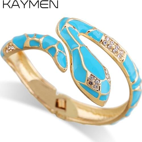 New Animal Style Snake Bangle Bracelet for Women Gilrs Statement Cuff Bangle 3 Colors Golden Bangle Fashion Bangle