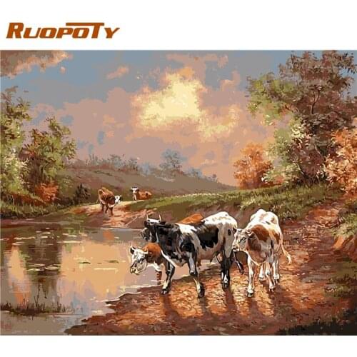 RUOPOTY Paint By Numbers For Adults Caw Picture On Canvas Animals Coloring By Numbers Acrylic paints Home Decor 60x75cm