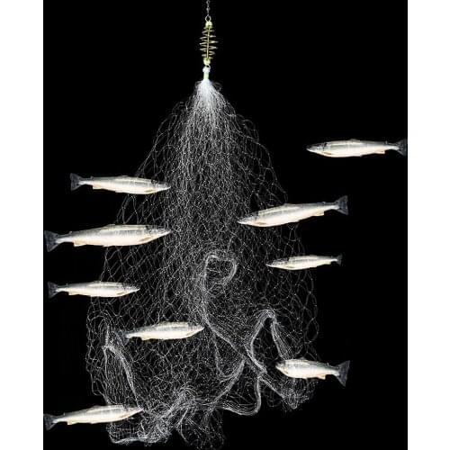 Copper Spring Shoal Fishing Net with Night Luminous Beads Ball Bearing Solid Ring Fishing Connector Freshwater Fishing Tools