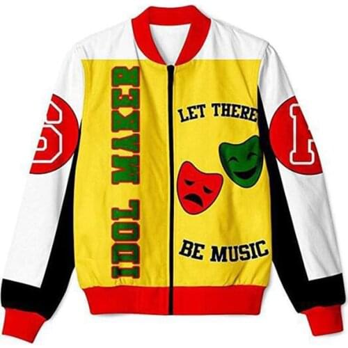 Men Hip Hop Streetwear Hooded Jacket Zipper Coat Stand Collar Autumn Spring Outwear 3D Sublimation Printing Men Oversized Jacket