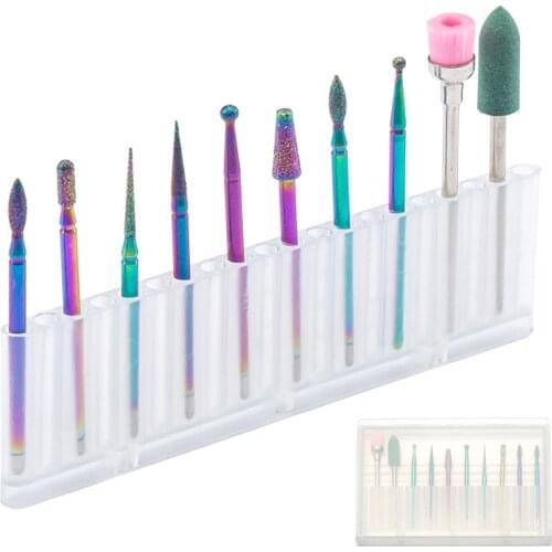 Nail Drill Bits SET Color Titanium Diamond Nail Polisher Nail Remover Polisher Accessories Professional Trim Nail Tools NDB-79