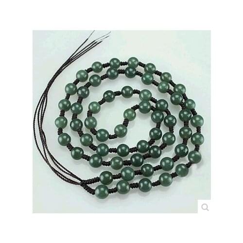 Natural green jade handmade pendant necklace rope genuine jadeite jade rope chain jade jewelry wholesale lots bulk