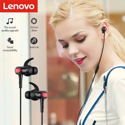 Original Lenovo QF300 3.5mm Wired Earphones With Mic Wired Control Noise Reduction Bass In-ear Sports Earbuds For Phone Laptops