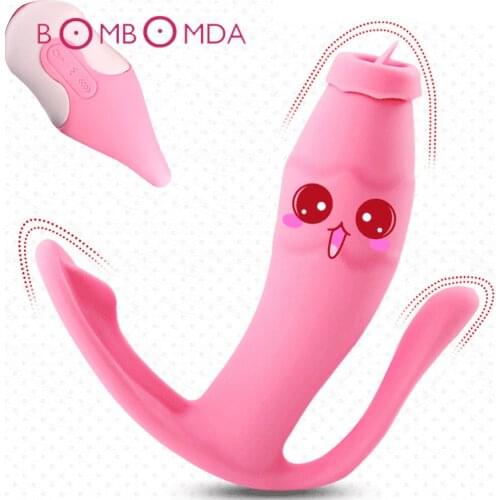Wearable Vibrator Dildo for Women Heating Tongue Licking Clitoris Wireless Remote Vibrator Adult Sex Toys Clitoris Stimulator