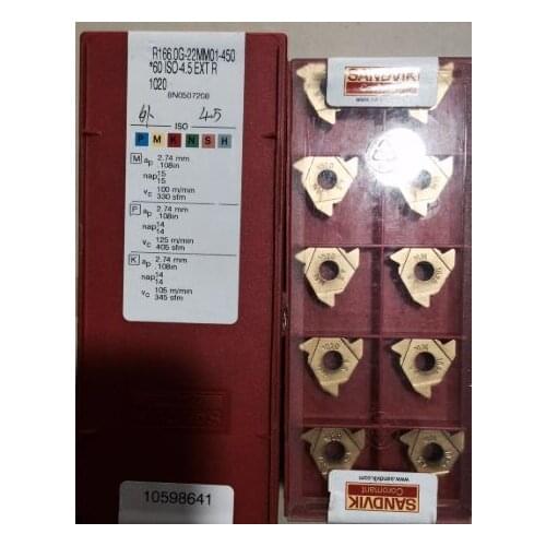 ORIGINAL 10PCS CARBIDE INSERT R166.0G-22MM01-450 1020