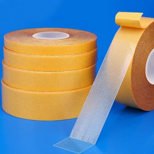 Cloth Base Double-sided Tape Self Adhesive Tape For Carpet DIY Decoration Translucent Grid Adhesive tape 10 m / roll