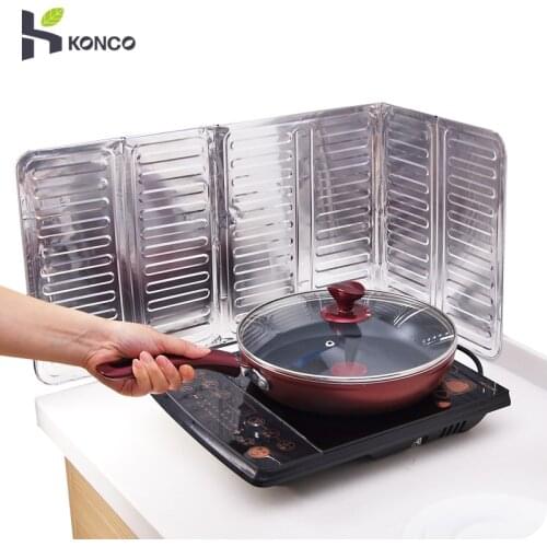 Aluminum Foil Oil Baffle,Foldable Splash Guard Gas Stove Shield Board Anti-Splashing Heat Insulation Screen,for Home Cooking
