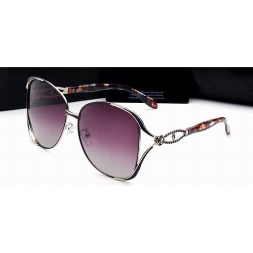 Polarized Good Quality Large Size Sunglasses Sun Glasses for Ladies TAC Lens Metal Bracket No. 2621