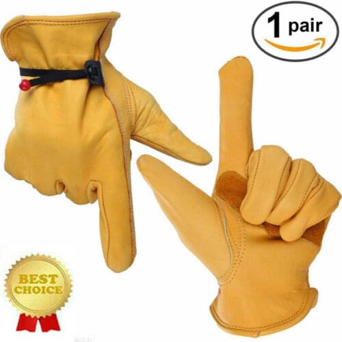 2020 Newest Hot Wells Lamont Premium Cowhide Leather Work Gloves Garden/Motorcycle S M L XL