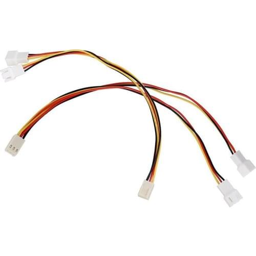 3Pin One change two Y Splitter Pc Cable Computer Case Power Connector Fan Adapter Pack of 2