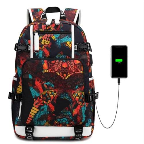 2021 Women Boy Oxford Fabric Backpack Travel Female Student College School Street Printing Men Cool Laptop Male Fashion Book Bag