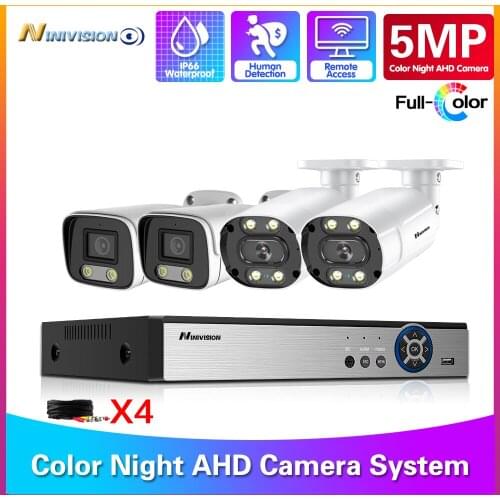 CCTV Camera Security System Kit 5MP AHD DVR 4CH 5MP Outdoor Full Color Night Vision AHD Camera Surveillance System Set 4ch XMEYE