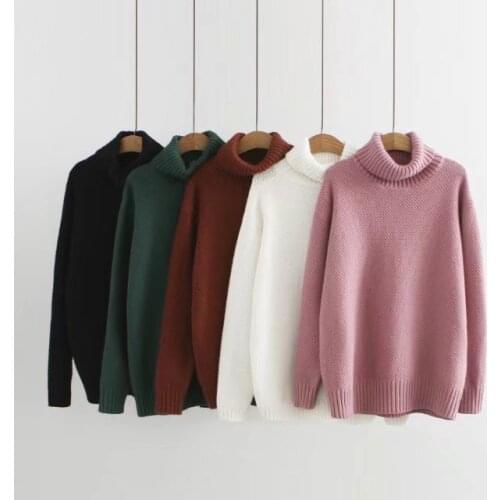 Sweters Women 2020 Korean Pullover Turtleneck Top Femme Womens Sweater Roupas Feminina Knitwear Woman Clothes KJ160