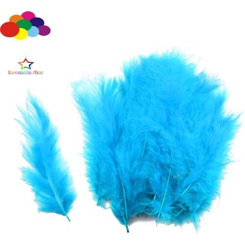 Lake blue Macarons Color Turkey Feathers 100 Pcs Diy Fluff Imported for Wave Ball Gift Box Dream Catcher Material