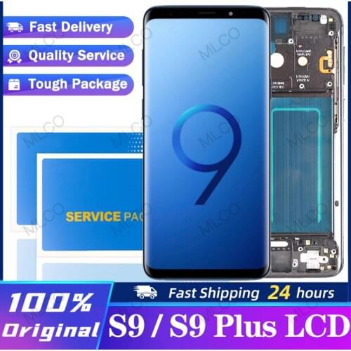 100% Super Amoled Display with frame for SAMSUNG Galaxy S9 G960 G960F S9 Plus G965 G965F LCD Touch Screen Digitizer Assembly